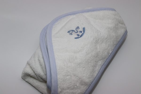 Rocking horse baby hooded towel blue/pink - Image 2